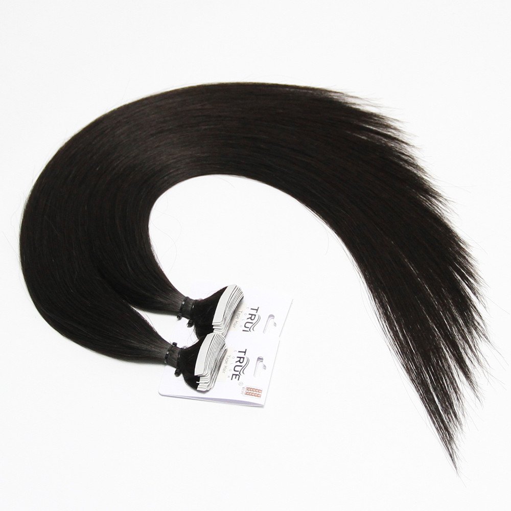 Natural Tape In Hair Extensions 1B# - Image 2
