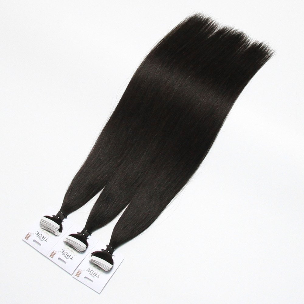 Natural Tape In Hair Extensions 1B# - Image 3