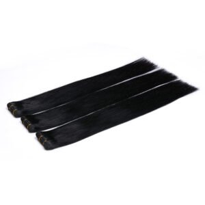 Premium Weft Human Hair Extensions color:1#
